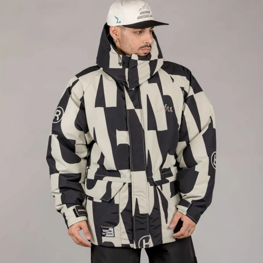 Grimey Parka Snow Fox All Over Print - Black - Winter 22 Shop