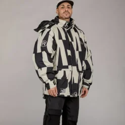 Grimey Parka Snow Fox All Over Print - Black - Winter 22 Shop