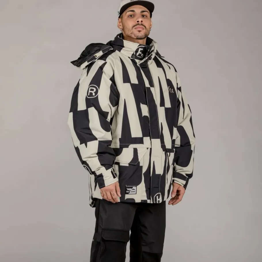 Grimey Parka Snow Fox All Over Print - Black - Winter 22 Shop