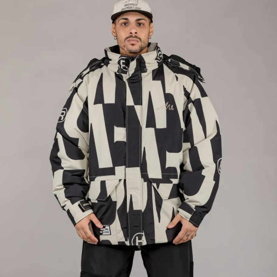 Grimey Parka Snow Fox All Over Print - Black - Winter 22 Shop