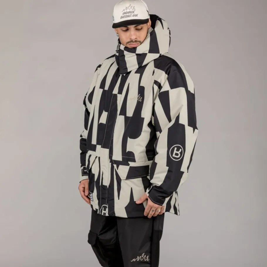 Grimey Parka Snow Fox All Over Print - Black - Winter 22 Shop