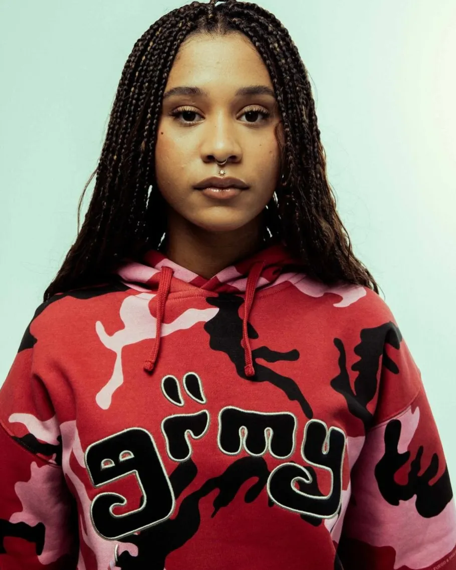 Grimey Sudadera Capucha All Over Print Tusker Temple Vintage - Red - Fw23 Online