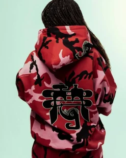 Grimey Sudadera Capucha All Over Print Tusker Temple Vintage - Red - Fw23 Online