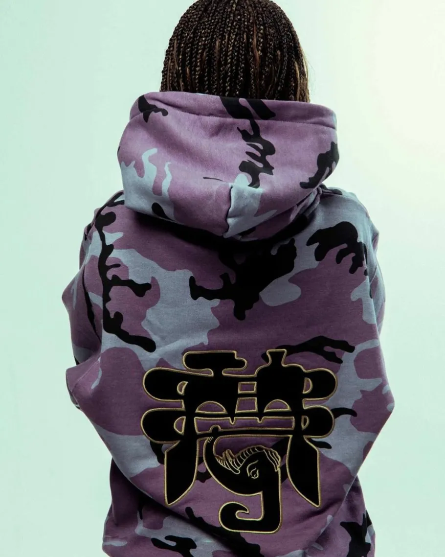 Grimey Sudadera Capucha All Over Print Tusker Temple Vintage - Purple - Fw23 Best