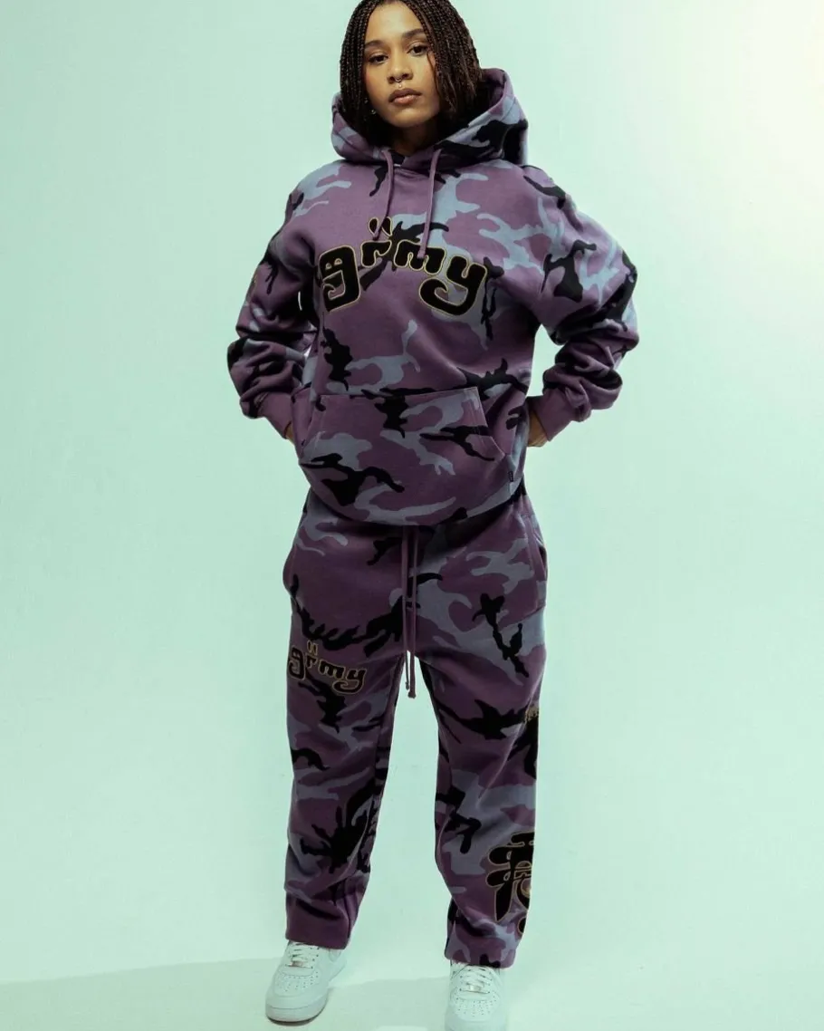 Grimey Sudadera Capucha All Over Print Tusker Temple Vintage - Purple - Fw23 Best