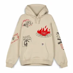 Grimey Sudadera Capucha Back At You Wide Hole Vintage - Cream - Fw23 Outlet