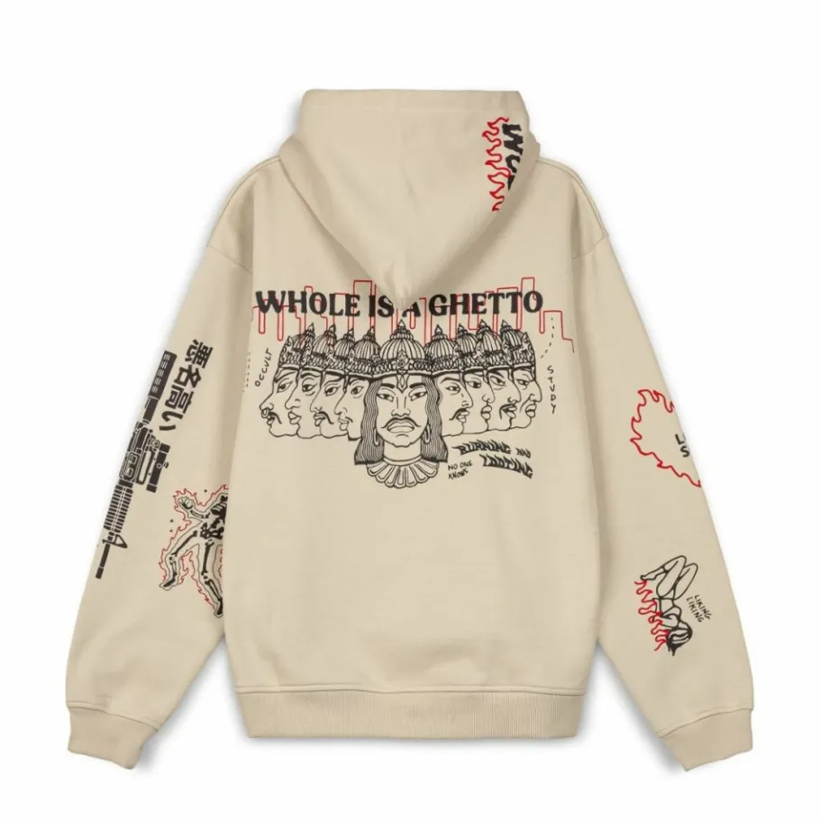 Grimey Sudadera Capucha Back At You Wide Hole Vintage - Cream - Fw23 Outlet