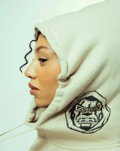Grimey Sudadera Capucha Back At You Wide Hole Vintage - Cream - Fw23 Outlet