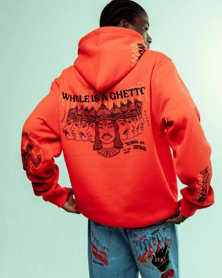 Grimey Sudadera Capucha Back At You Wide Hole Vintage - Red - Fw23 Best