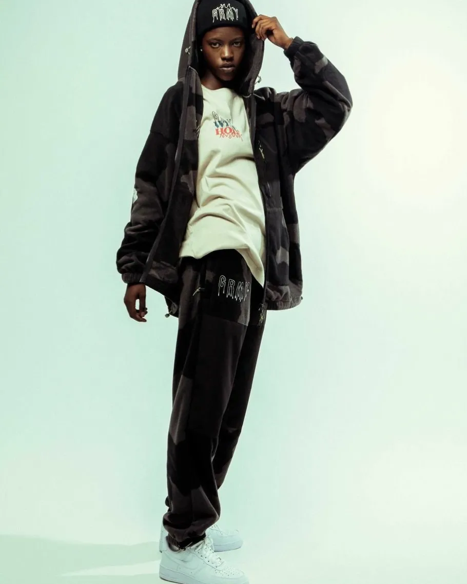 Grimey Sudadera Capucha Back At You All Over Print Polar - Black - Fw23 Discount