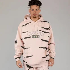 Grimey Sudadera Capucha Cloven Tongues All Over Print Vintage - Cream - Summer 23 Cheap