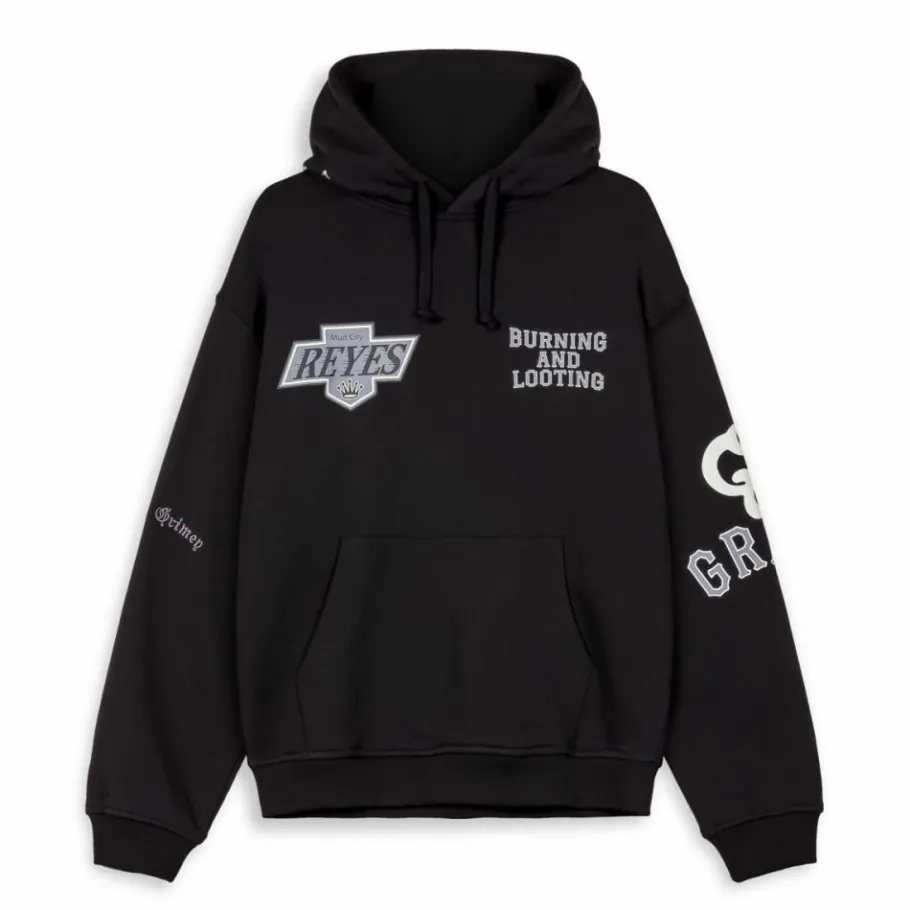 Grimey Sudadera Causing Panic Vintage Hoodie - Black - Ss24 Best