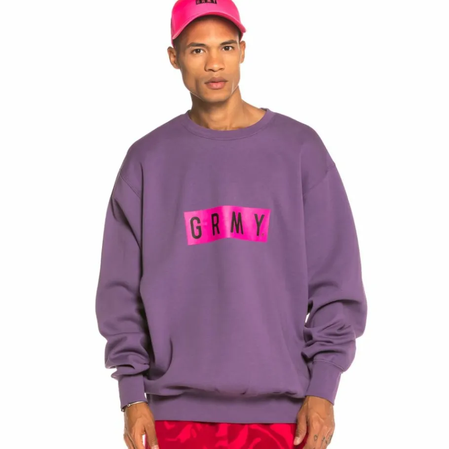 Grimey Sudadera Flying Saucer Crewneck Fw19 Purple New