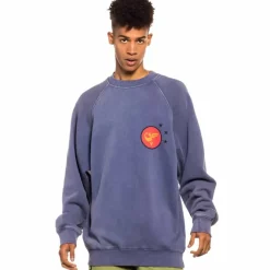 Grimey Sudadera "Glorified" Crewneck - Washed Blue - Spring 22 Best Sale
