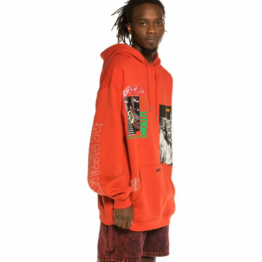 Grimey Sudadera "Liveution Magic 4 Resistance" Hoodie - Red - Spring 21 Fashion
