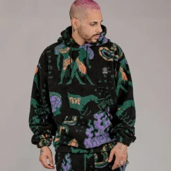 Grimey Sudadera Lost Boys All Over Sherpa Hoodie - Black - Winter 22 Cheap