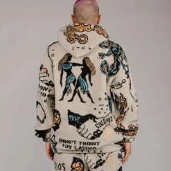 Grimey Sudadera Lost Boys All Over Sherpa Hoodie - Cream - Winter 22 Shop