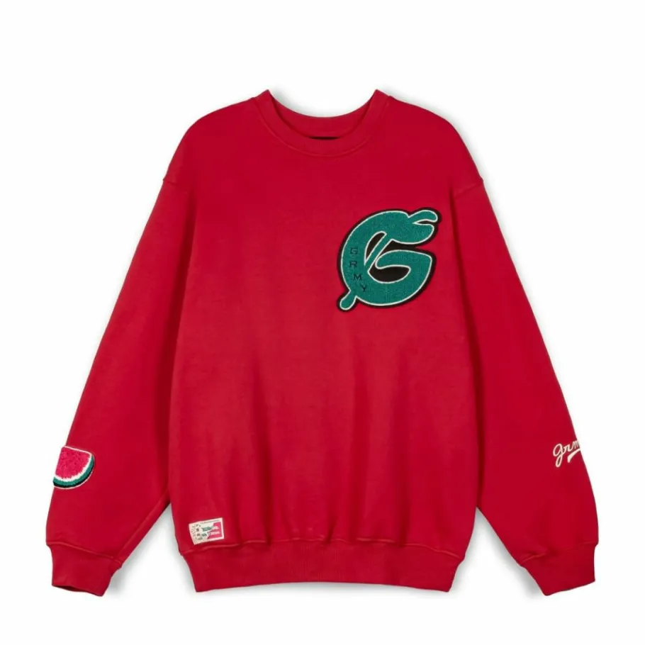 Grimey Sudadera Nablus Vintage Crewneck - Dark Red - Fw23 New