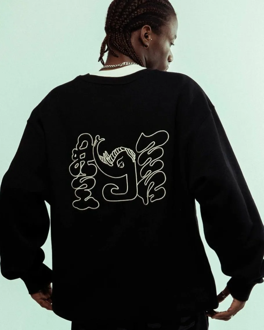 Grimey Sudadera Tusker Temple Vintage - Black - Fw23 Fashion