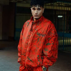 Grimey Track Jacket The Toughest Satin Red - Spring 23 Shop